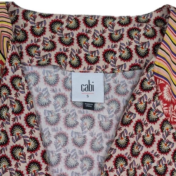 Cabi Poet Patchwork Open Front Waist Tie Kimono Duster Size Small - Picture 4 of 9